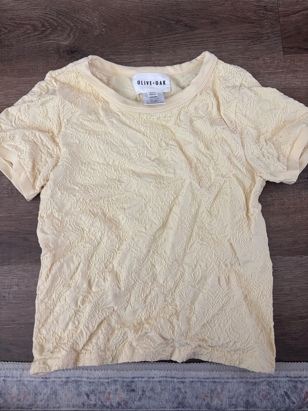 Olive & Oak Pale Yellow Textured Short Sleeve Tee